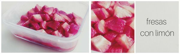 postre fresas con limón