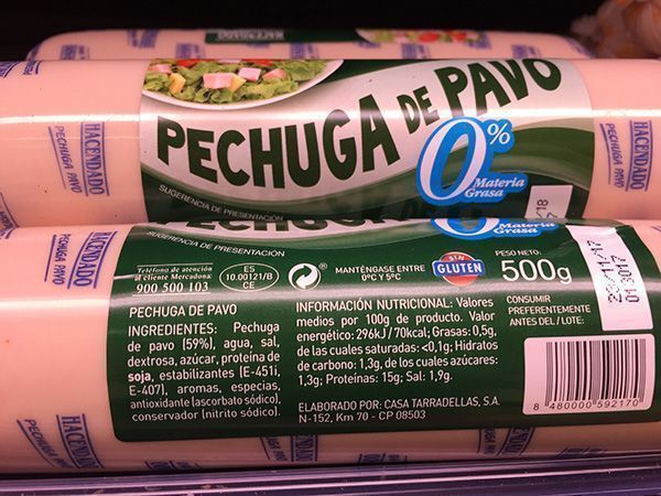 ingredientes fiambre de pavo