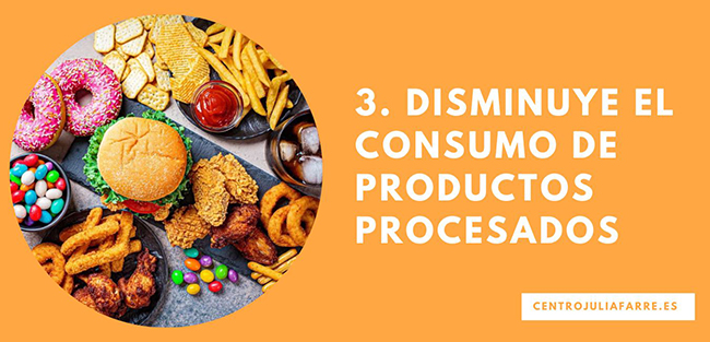 Evitar productos procesados en una dieta anti inflamatoria